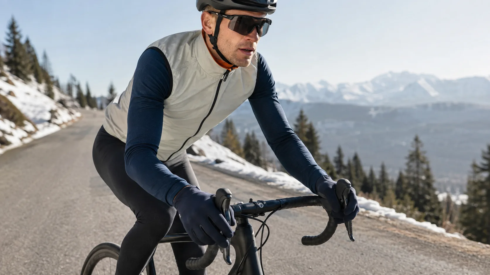Lightweight full-finger gloves on a dry high-output winter ride